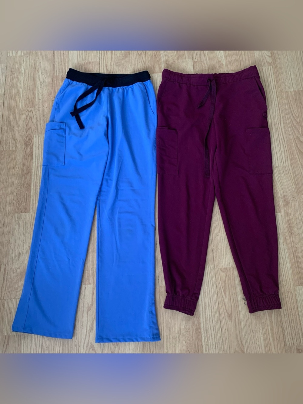 Set Of 2 Scrubs Pants Unisex Drawstring Elastic Waist Workwear Medical Medline S